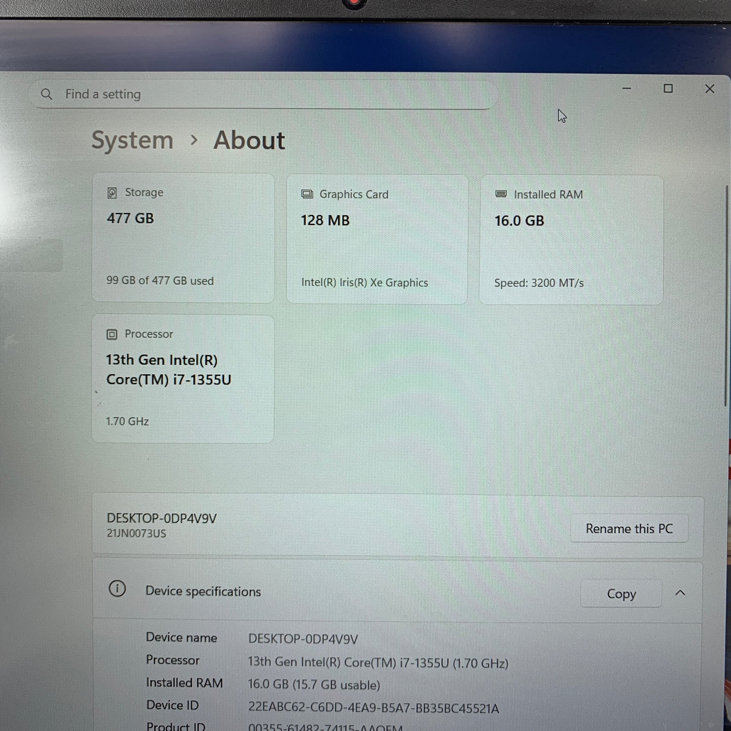 Lenovo ThinkPad E16 Gen 1 16" i7-1355U 1.7GHz 16GB RAM 512GB SSD