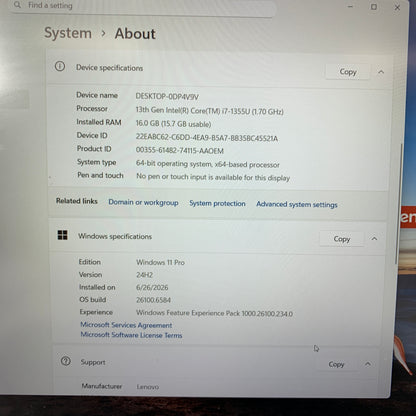 Lenovo ThinkPad E16 Gen 1 16" i7-1355U 1.7GHz 16GB RAM 512GB SSD