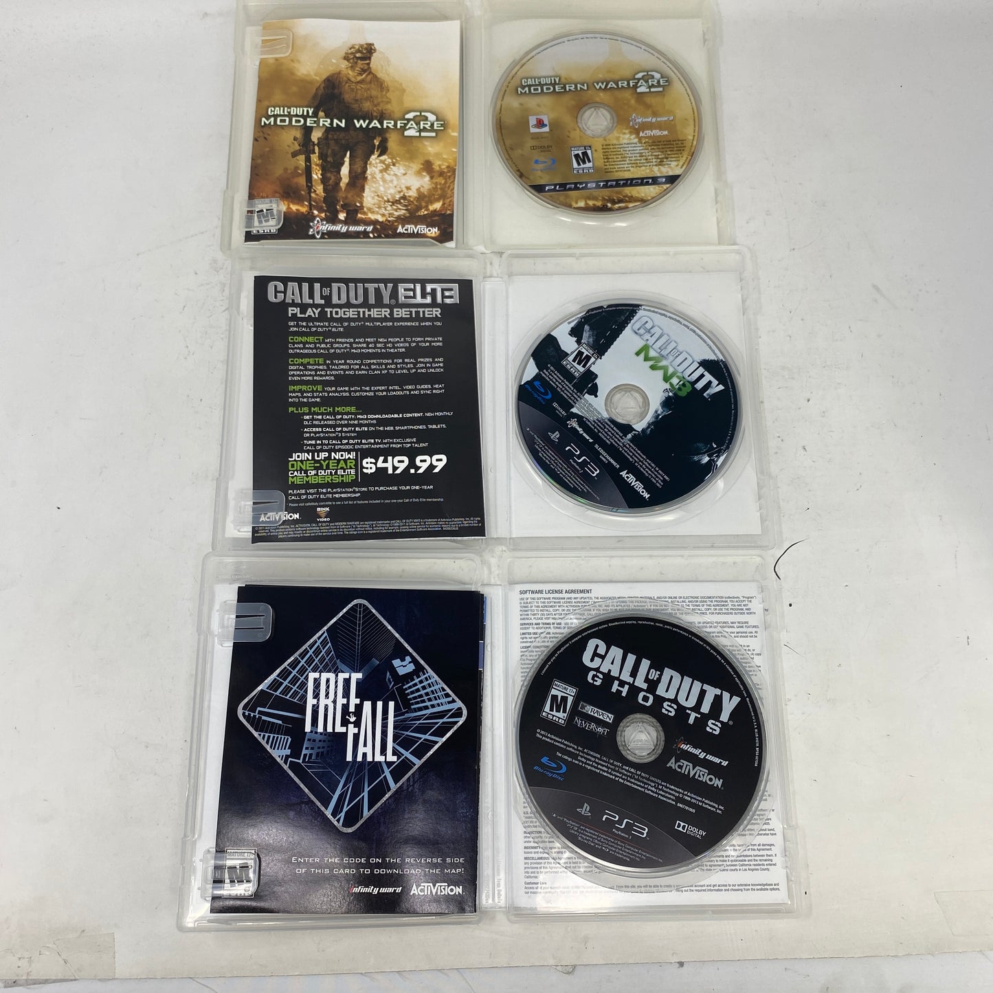 Call of Duty PS3 Game Lot of 5 Black Ops 1 2 Modern Warfare 2 3 Ghosts Sony PS3
