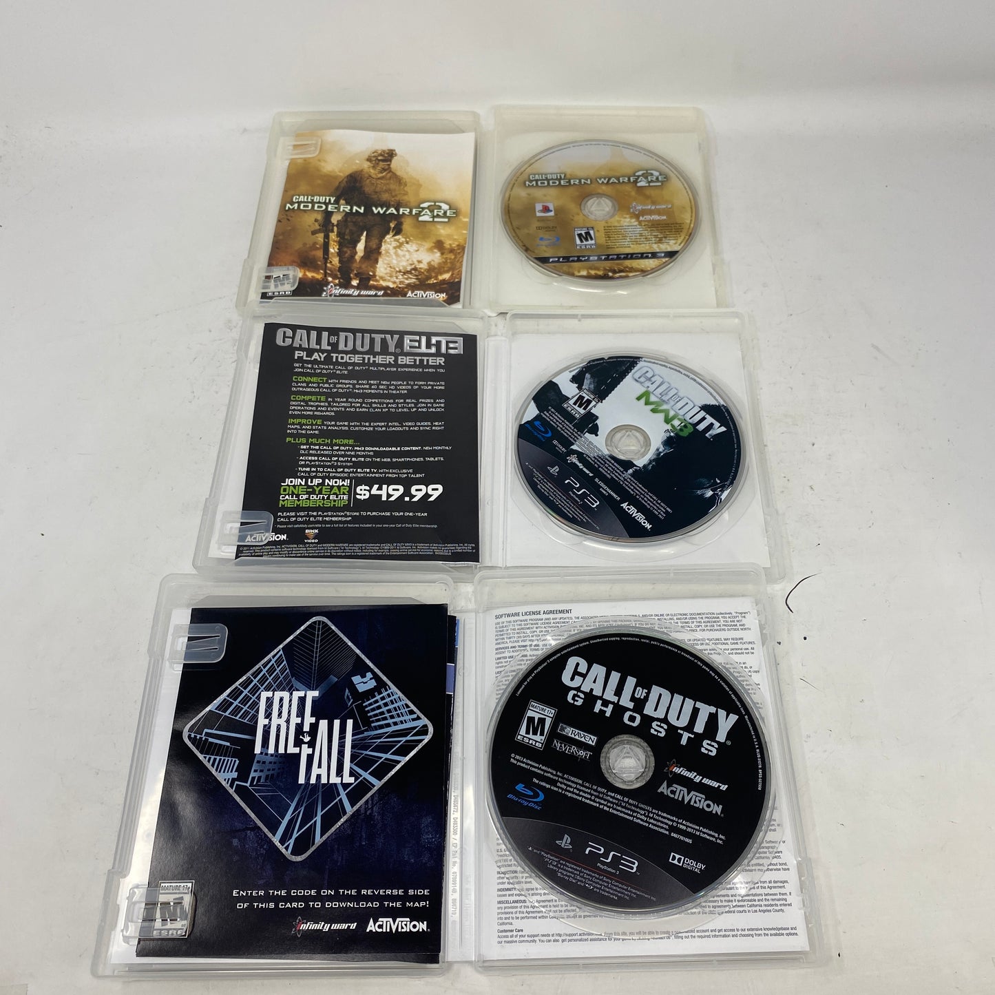 Call of Duty PS3 Game Lot of 5 Black Ops 1 2 Modern Warfare 2 3 Ghosts Sony PS3