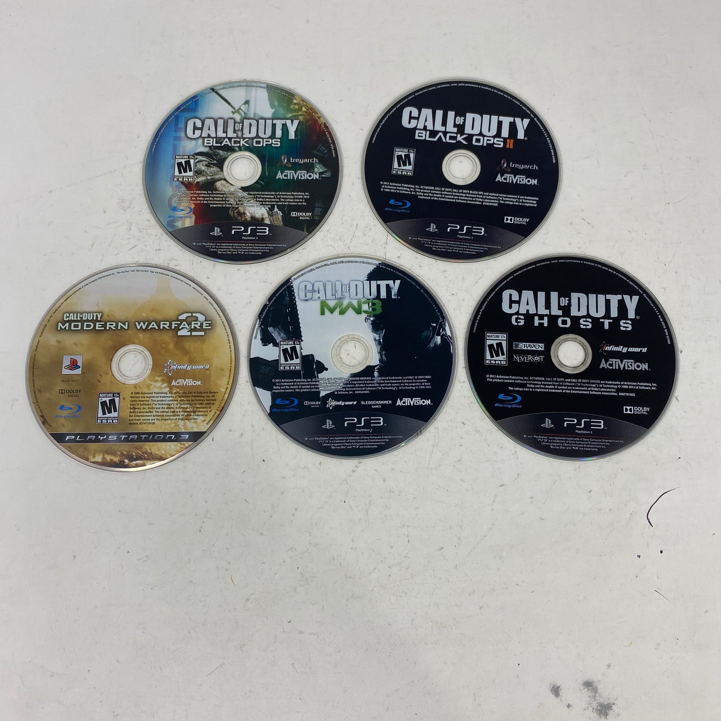 Call of Duty PS3 Game Lot of 5 Black Ops 1 2 Modern Warfare 2 3 Ghosts Sony PS3