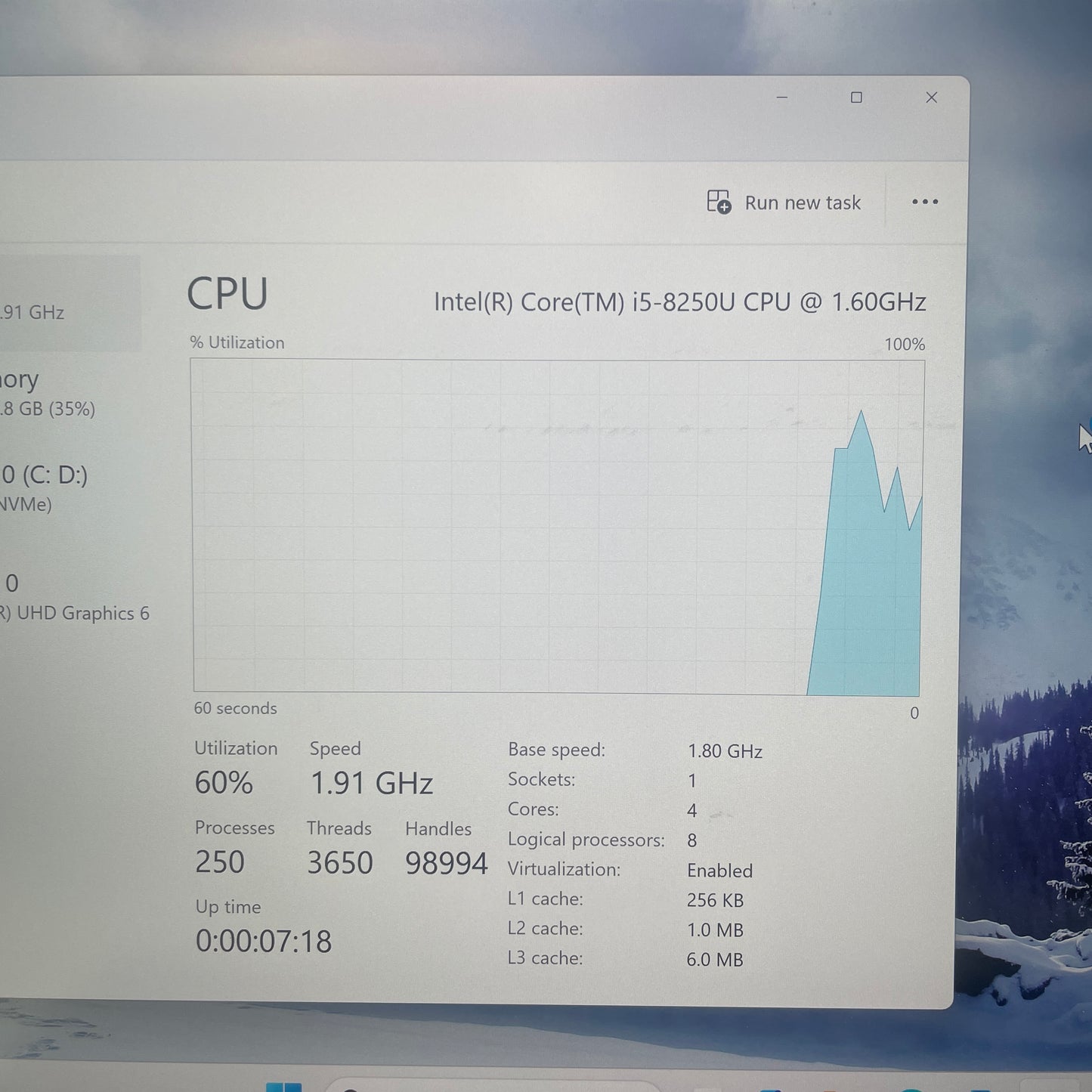 HP EliteBook 830 G5 14" i5-8250U 1.6GHz 16GB RAM 256GB SSD