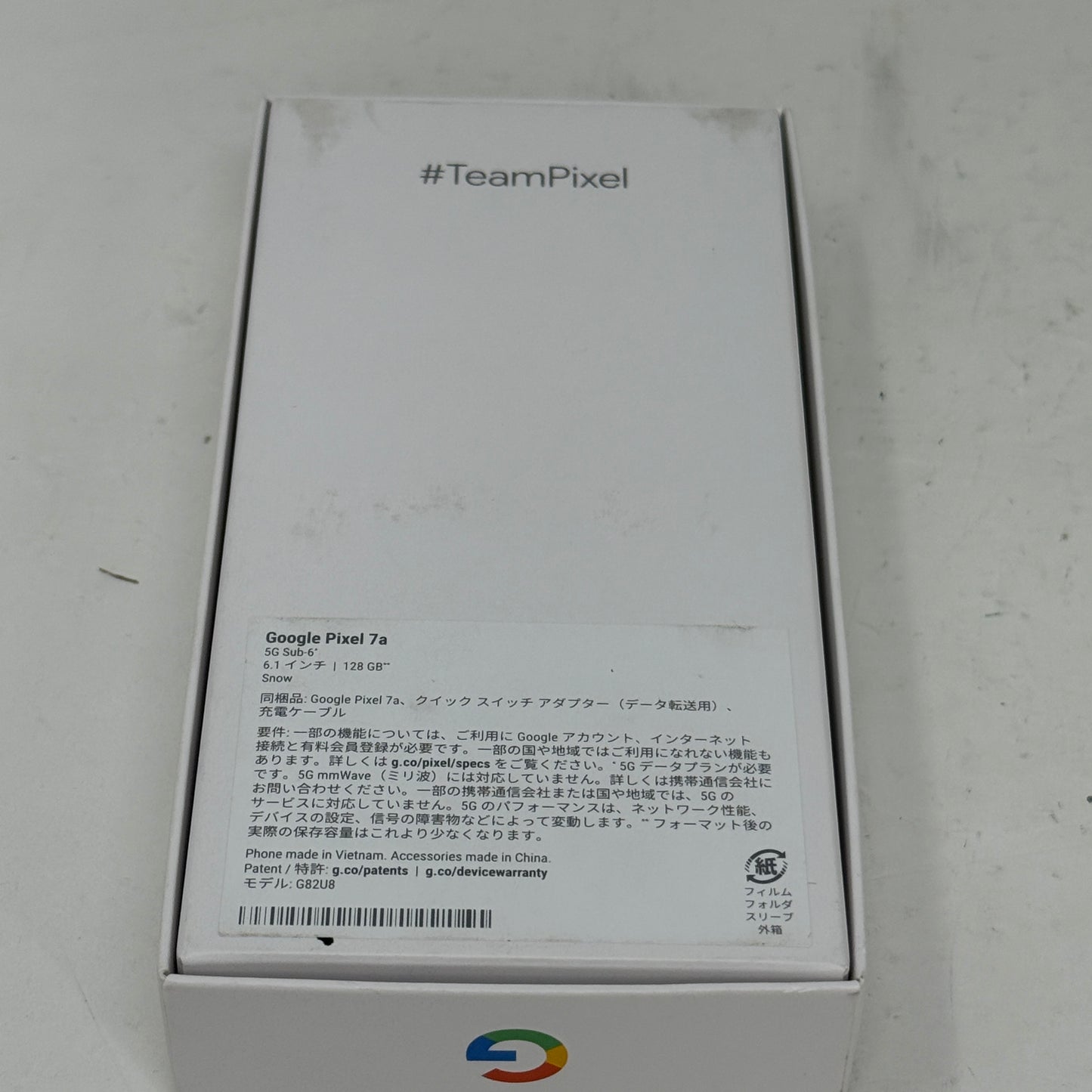 Factory Unlocked Google Pixel 7a 128GB Smartphone Clearly White GA04274-JP