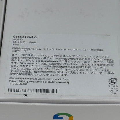 Factory Unlocked Google Pixel 7a 128GB Smartphone Clearly White GA04274-JP