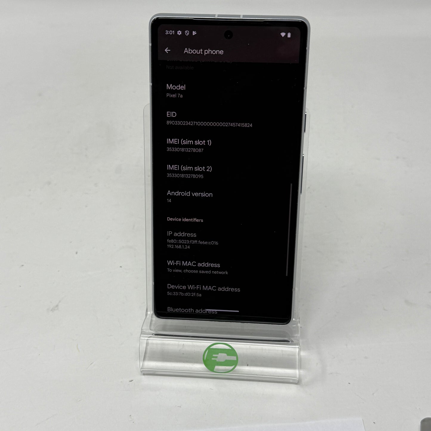 Factory Unlocked Google Pixel 7a 128GB Smartphone Clearly White GA04274-JP
