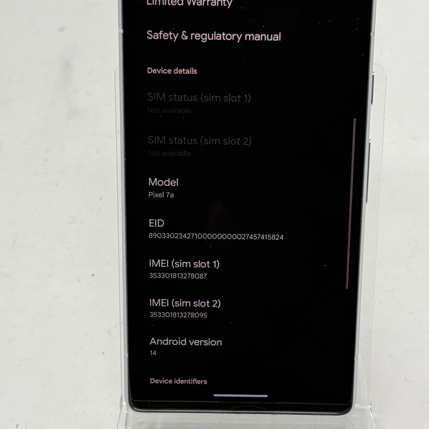 Factory Unlocked Google Pixel 7a 128GB Smartphone Clearly White GA04274-JP