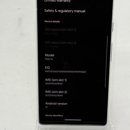 Factory Unlocked Google Pixel 7a 128GB Smartphone Clearly White GA04274-JP