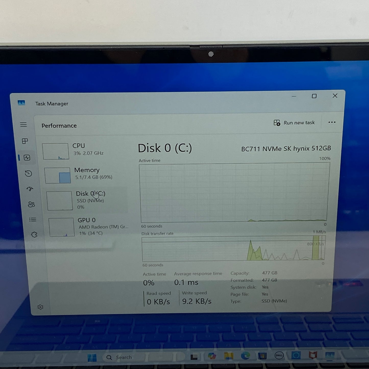Dell Inspiron 7425 14" Ryzen 5 5625U 2.3GHz 8GB RAM 512GB SSD