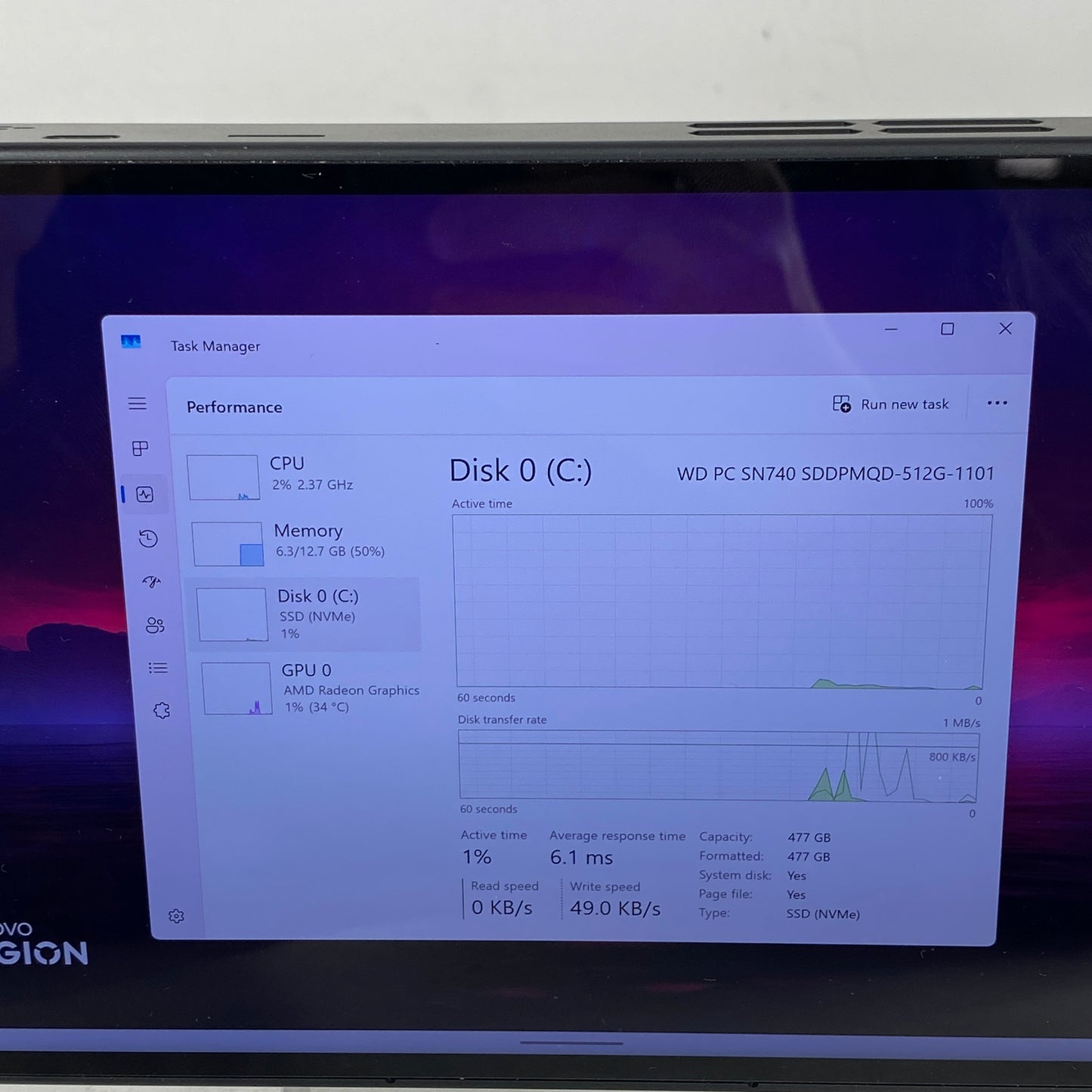 Lenovo Legion Go 8.8" AMD Ryzen Z1 Extreme 16GB RAM 512GB Shadow Black 83E1001YUS