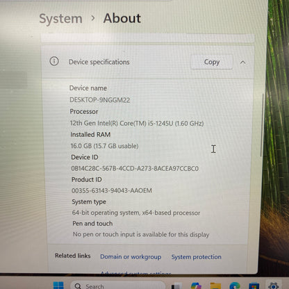 Lenovo ThinkPad L14 Gen 3 9NGGM22 14" i5-1245U  1.6GHz 16GB RAM 256GB SSD