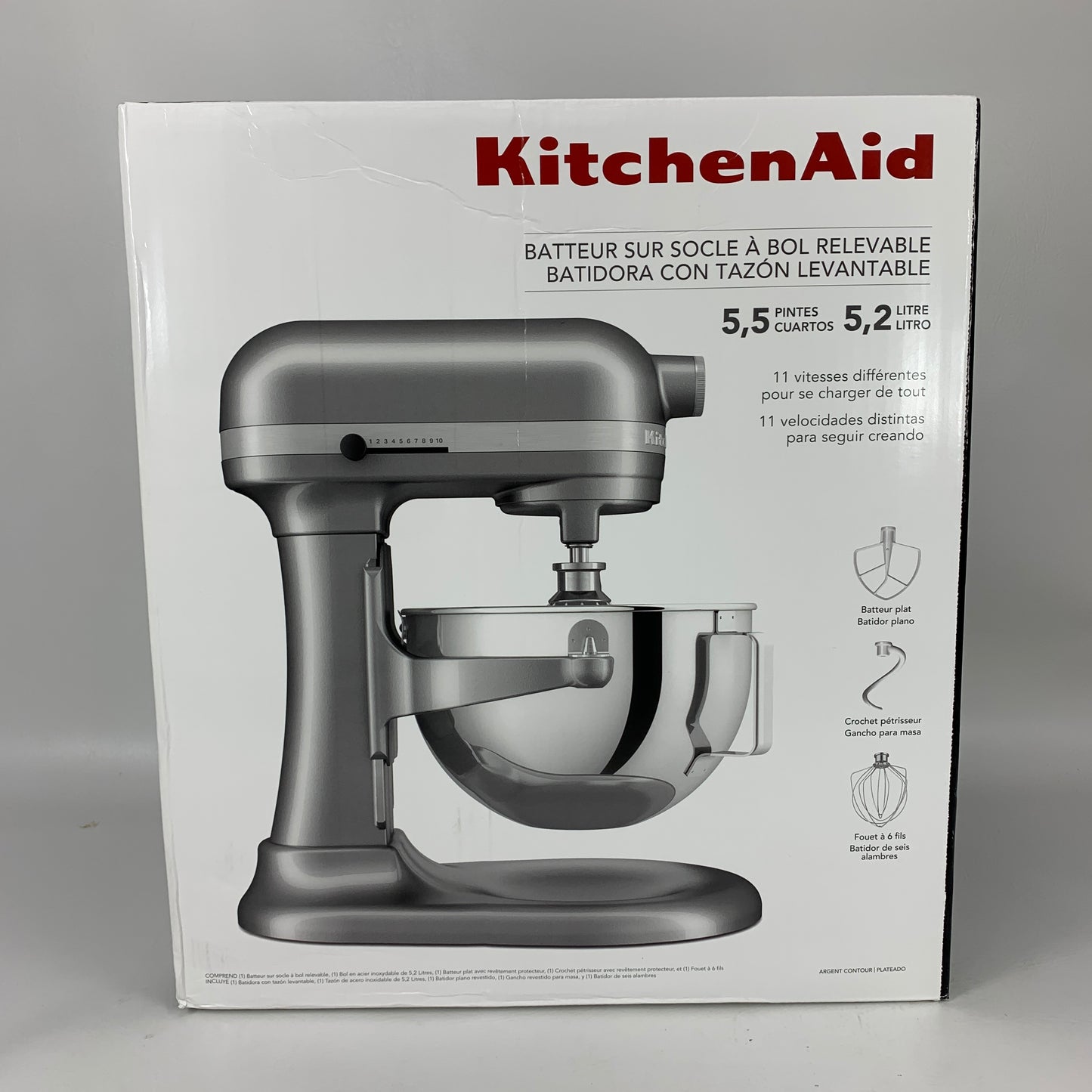 New KitchenAid KSM55SXXX 5.5 Quart Bowl-Lift Stand Mixer