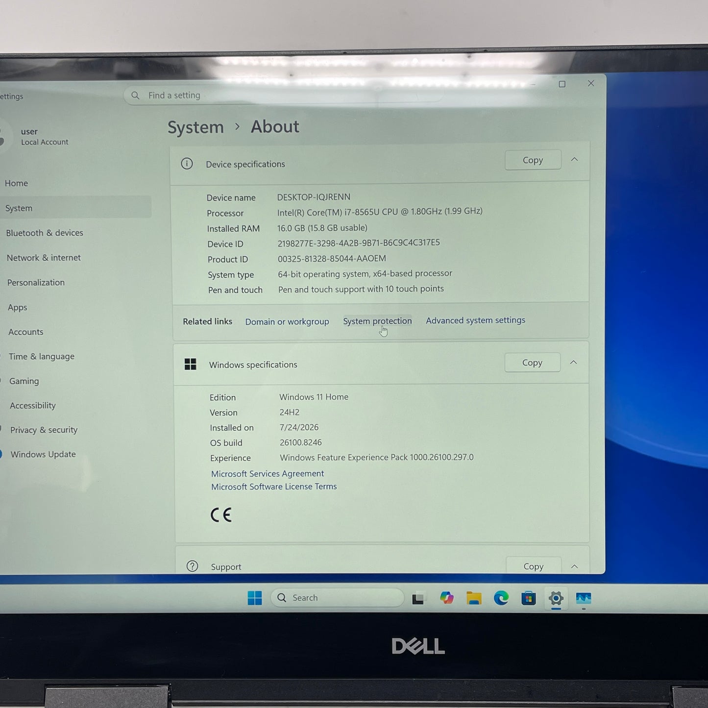 Dell Inspiron 7000 2-IN-1 15.6" i7-8565U 1.8GHz 16GB RAM 500GB SSD GeForce MX150