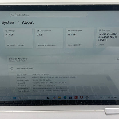 Lenovo IdeaPad Flex 5 14IIL05 14" i7-1065G7 1.3GHz 16GB RAM 500GB SSD GeForce 