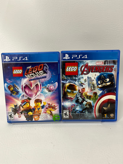 Lot of 2 Sony PlayStation 4 PS4 LEGO Marvel's Avengers & LEGO Movie 2 Videogame 