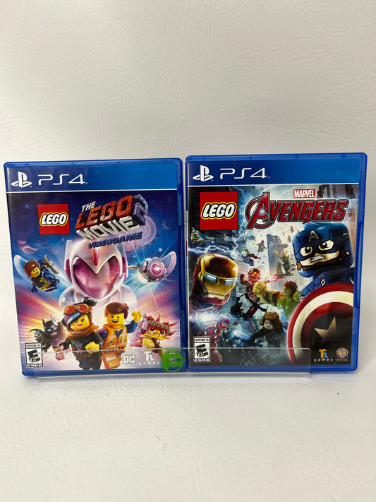 Lot of 2 Sony PlayStation 4 PS4 LEGO Marvel's Avengers & LEGO Movie 2 Videogame 