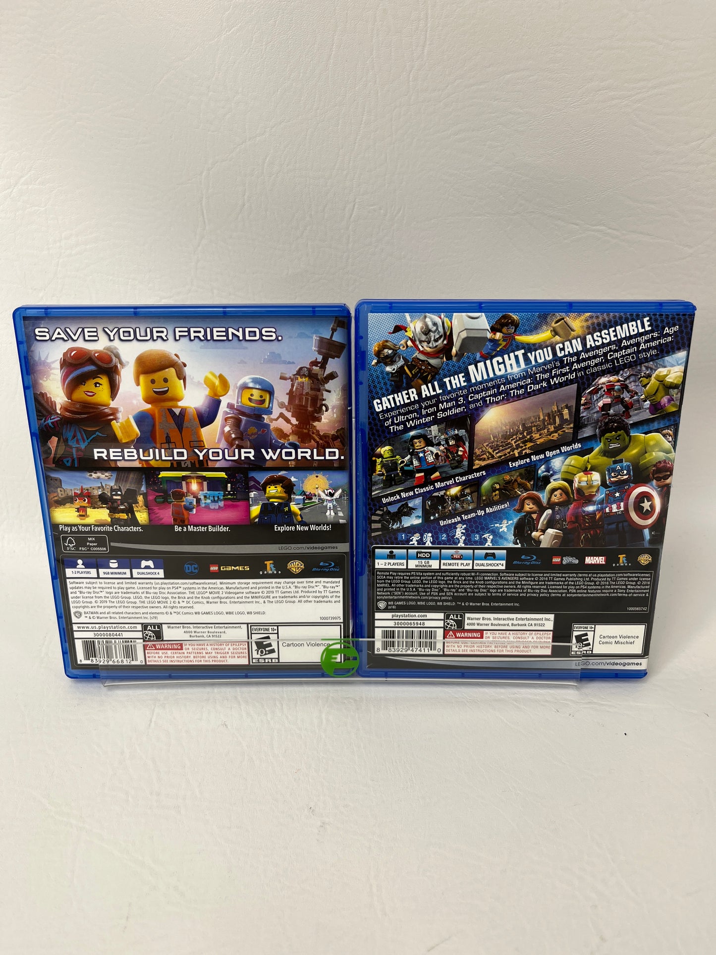 Lot of 2 Sony PlayStation 4 PS4 LEGO Marvel's Avengers & LEGO Movie 2 Videogame 