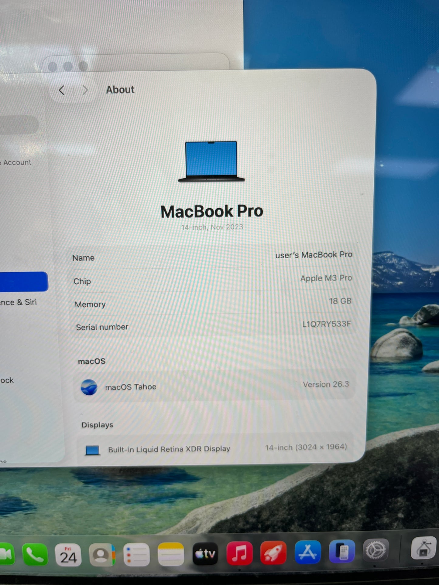 2023 Apple MacBook Pro 14" M3 Pro 14C GPU 4.0GHz 18GB RAM 512GB SSD MRX33LL/A