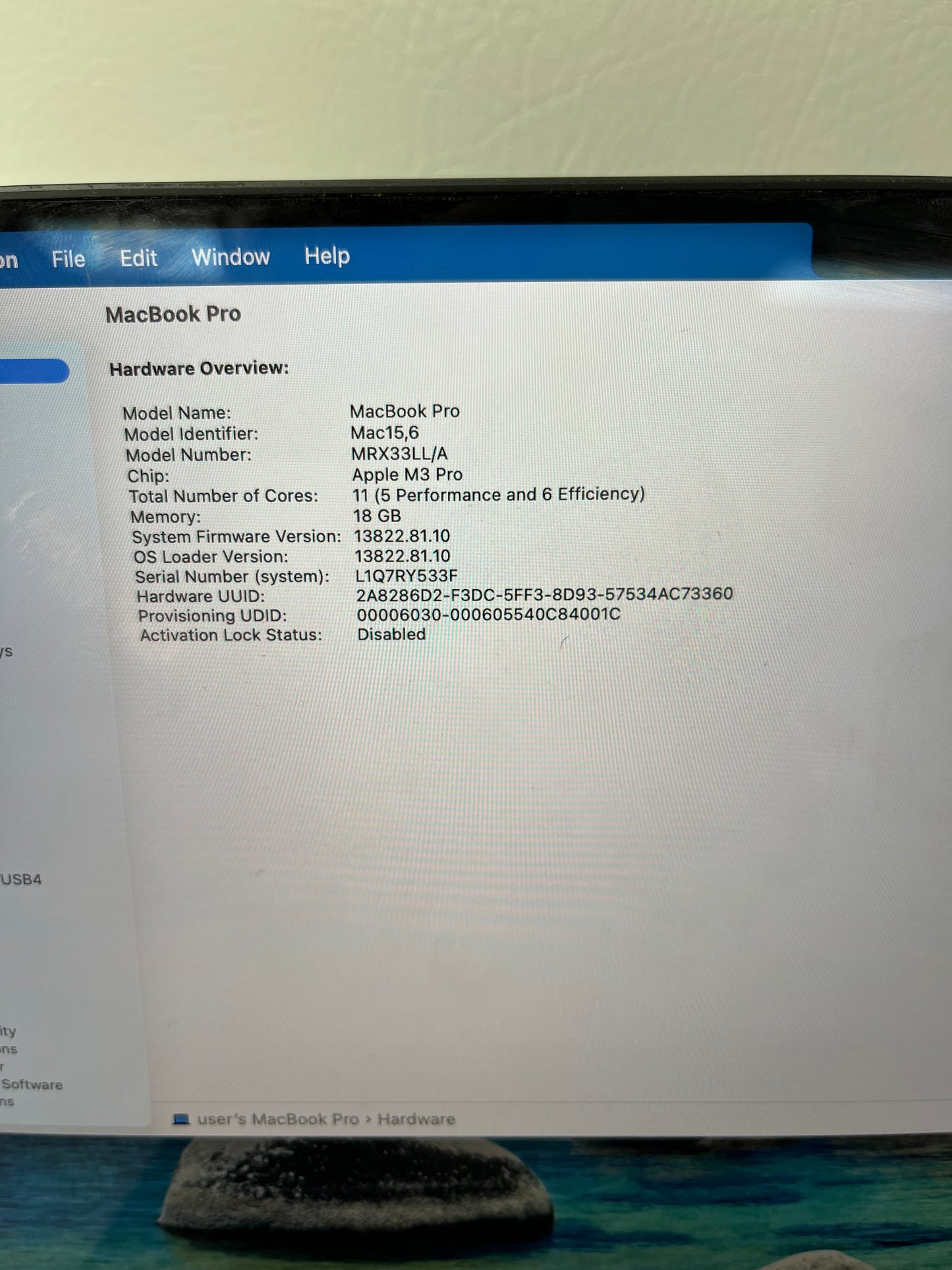 2023 Apple MacBook Pro 14" M3 Pro 14C GPU 4.0GHz 18GB RAM 512GB SSD MRX33LL/A