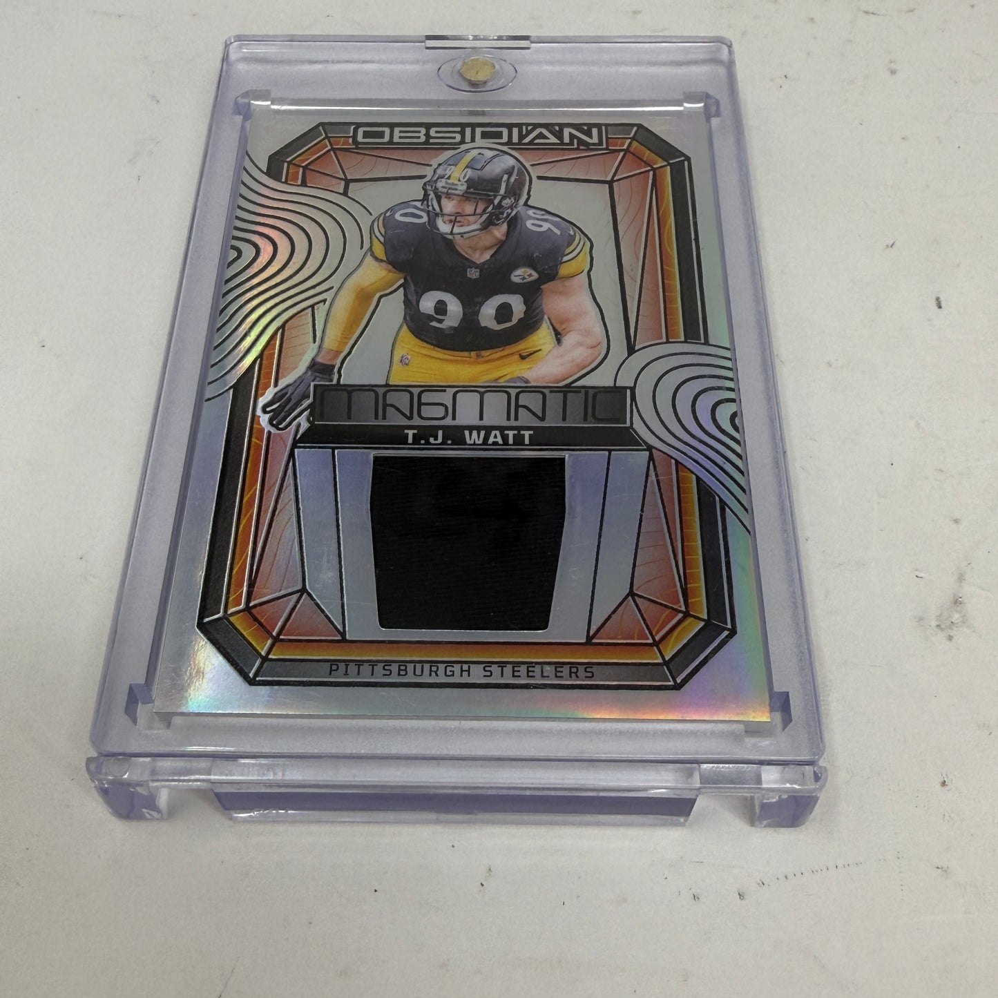 2024 Panini Obsidian T.J. Watt Magmatic Materials Jersey Patch #MM-TWT Steelers