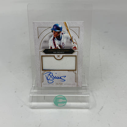 2025 Topps Definitive Darryl Strawberry Auto Patch /50 #DAR-DS Game-Used Mets