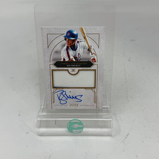 2025 Topps Definitive Darryl Strawberry Auto Patch /50 #DAR-DS Game-Used Mets