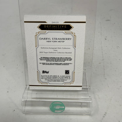 2025 Topps Definitive Darryl Strawberry Auto Patch /50 #DAR-DS Game-Used Mets