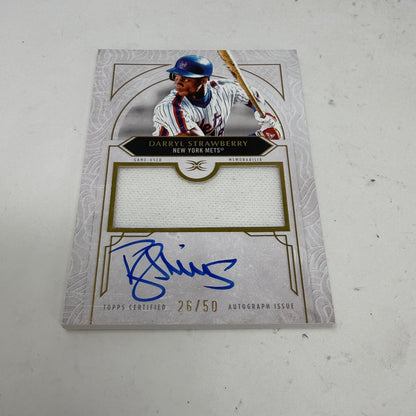 2025 Topps Definitive Darryl Strawberry Auto Patch /50 #DAR-DS Game-Used Mets