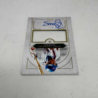 2025 Topps Definitive Darryl Strawberry Auto Patch /50 #DAR-DS Game-Used Mets