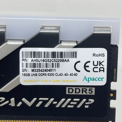 Apacer Panther 32GB (2x16GB) RAM DDR5 5200MHz AH5U16G52C5229BAA