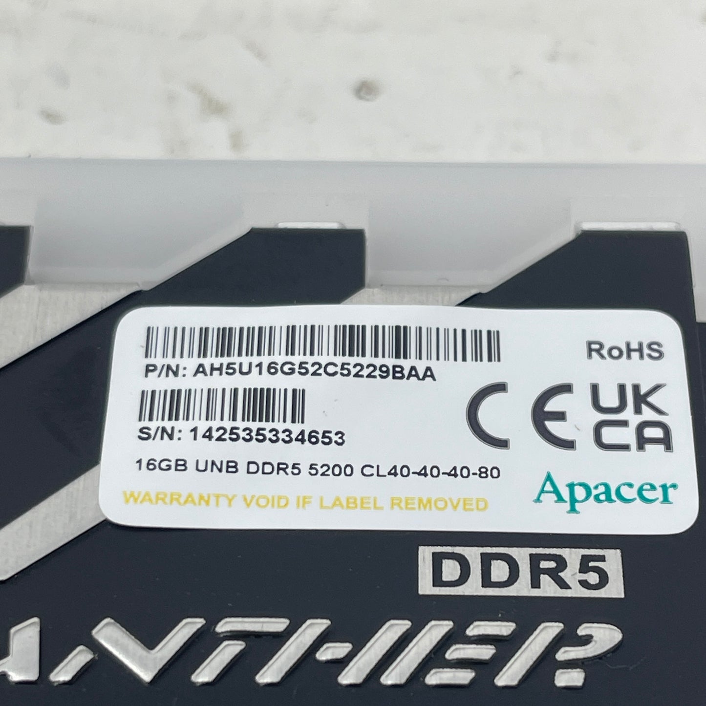 Apacer Panther 32GB (2x16GB) RAM DDR5 5200MHz AH5U16G52C5229BAA