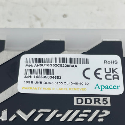 Apacer Panther 32GB (2x16GB) RAM DDR5 5200MHz AH5U16G52C5229BAA