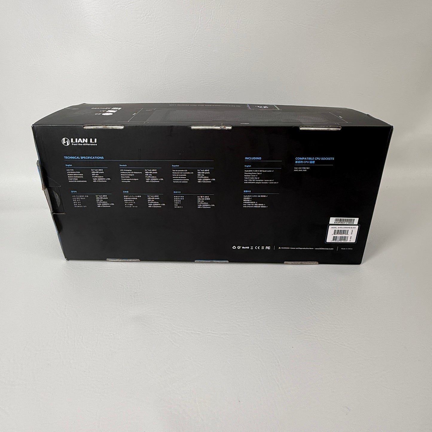 Lian Li Hydroshift II-S LCD 360  Liquid CPU Cooler Fan Black GHS2LCDS36NB