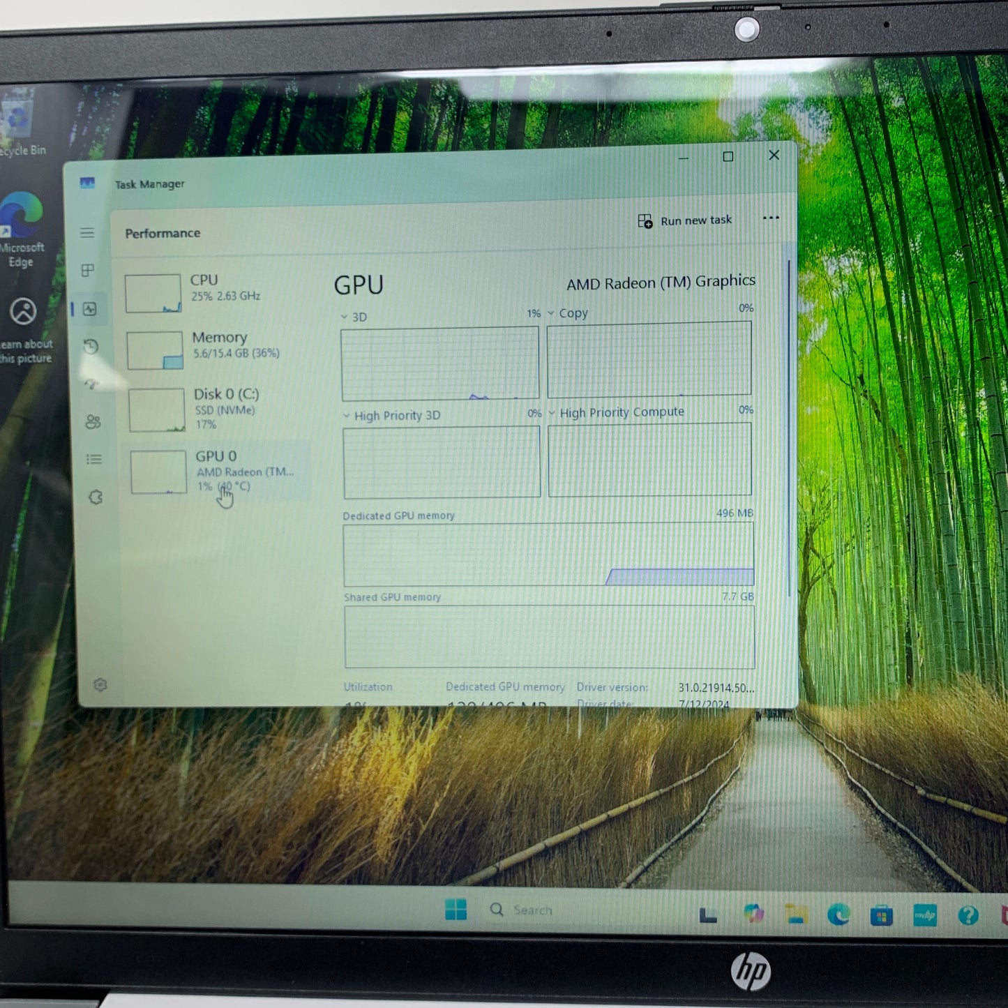 HP Laptop 3VE5PVT1 15.6" Ryzen 5 7530U 2.0GHz 16GB RAM 1TB SSD