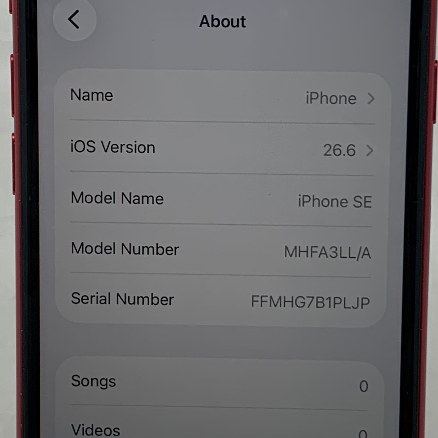 Verizon Apple iPhone SE 2nd Gen 64GB  Red MHFA3LL/A