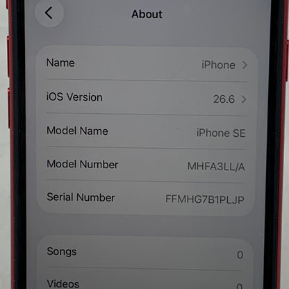 Verizon Apple iPhone SE 2nd Gen 64GB  Red MHFA3LL/A