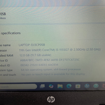 HP 14-dq4035cl DJ3CP0SB 14" i5-1155G7 2.5GHz 12GB RAM 256GB SSD