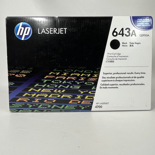 New HP 643A Black Original LaserJet Toner Cartridge Q5950A