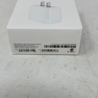 New Apple 20W USB-C Power Adapter White MHJA3AM/A Power Adapter
