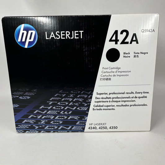 New HP LaserJet 42A Black Original LaserJet Toner Cartridge Q5942A