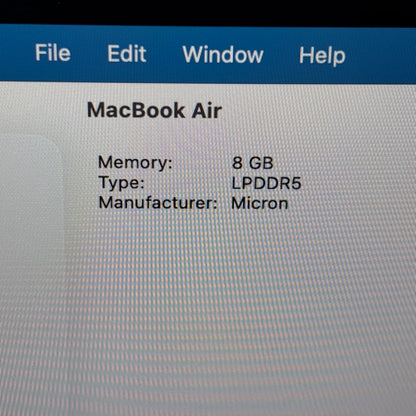 2022 Apple MacBook Air 13.6" M2 8C GPU 3.5GHz 8GB RAM 256GB SSD A2681