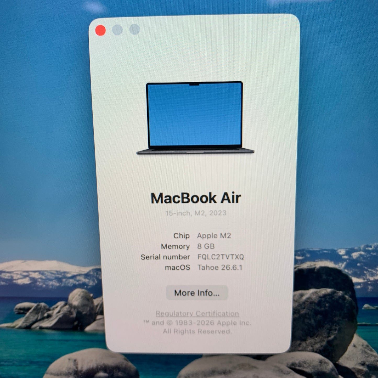 2023 Apple MacBook Air 15" M2 10C GPU 3.5GHz 8GB RAM 256GB SSD A2941