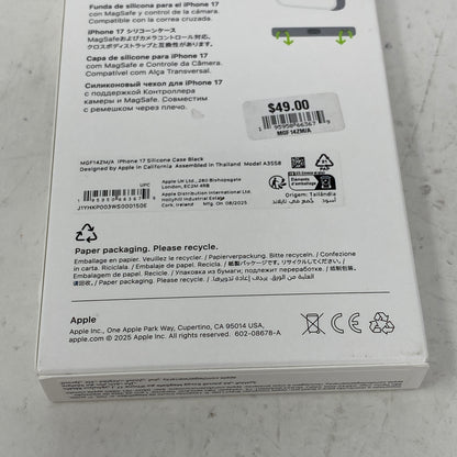 New Apple Silicone Case Black MGF14ZM/A Fitted Case