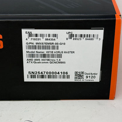 New Gigabyte X870E AORUS MASTER AM5 ATX AMD DDR5 Motherboard