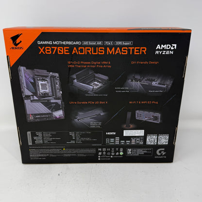 New Gigabyte X870E AORUS MASTER AM5 ATX AMD DDR5 Motherboard