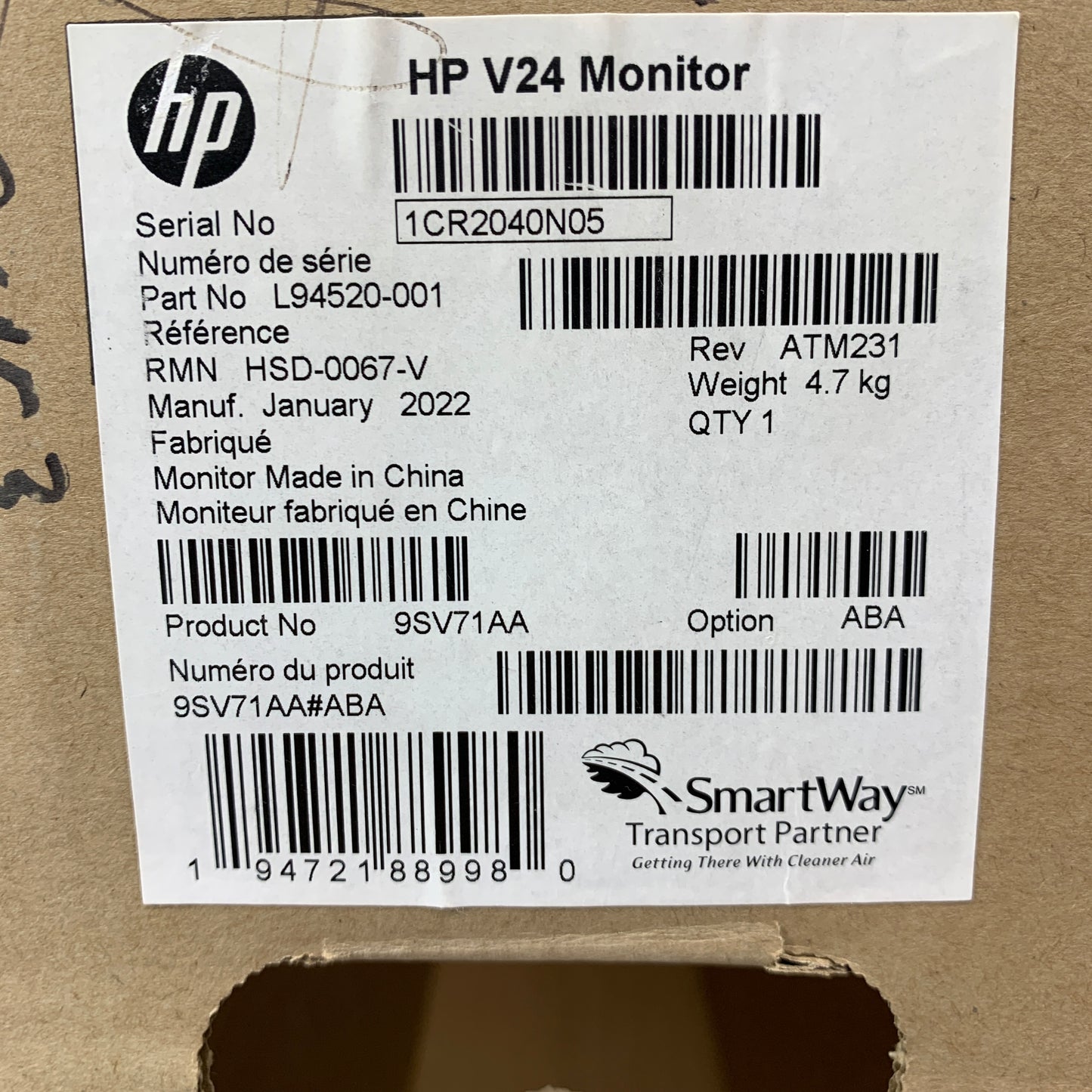 New HP 24" L94520-001 FHD LCD TN Flat Screen Desktop Monitor