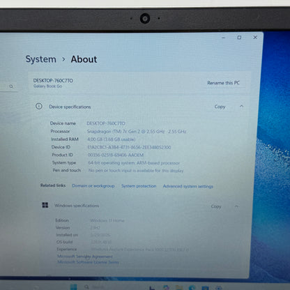Samsung Galaxy Book Go 760C7T0 14" Snapdragon 7c 2.5GHz 4GB RAM 64GB SSD