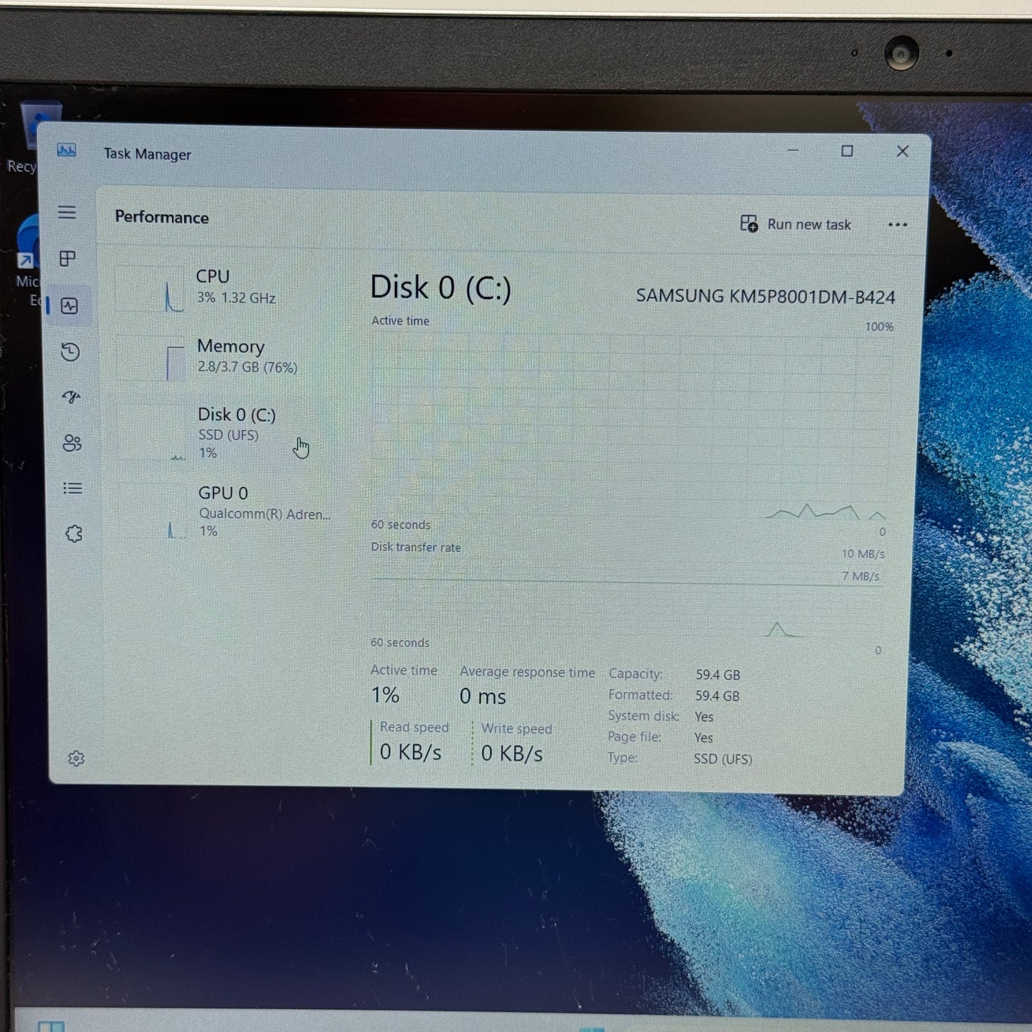 Samsung Galaxy Book Go 760C7T0 14" Snapdragon 7c 2.5GHz 4GB RAM 64GB SSD