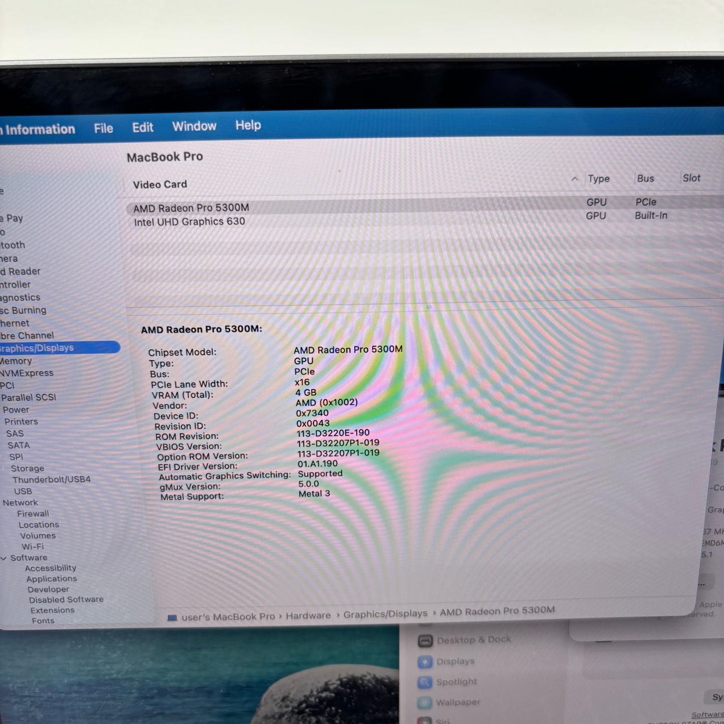 2019 Apple MacBook Pro 16" i7 2.6GHz 16GB RAM 512GB SSD Silver A2141
