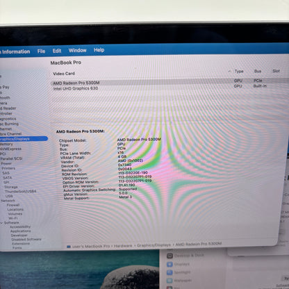 2019 Apple MacBook Pro 16" i7 2.6GHz 16GB RAM 512GB SSD Silver A2141