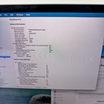 2019 Apple MacBook Pro 16" i7 2.6GHz 16GB RAM 512GB SSD Silver A2141